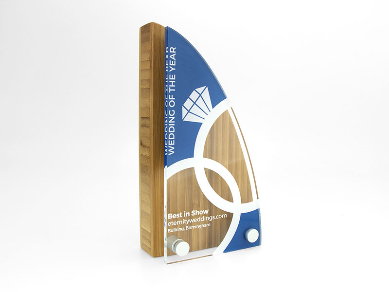 Bamboo Block Award with Acrylic Front - Sail